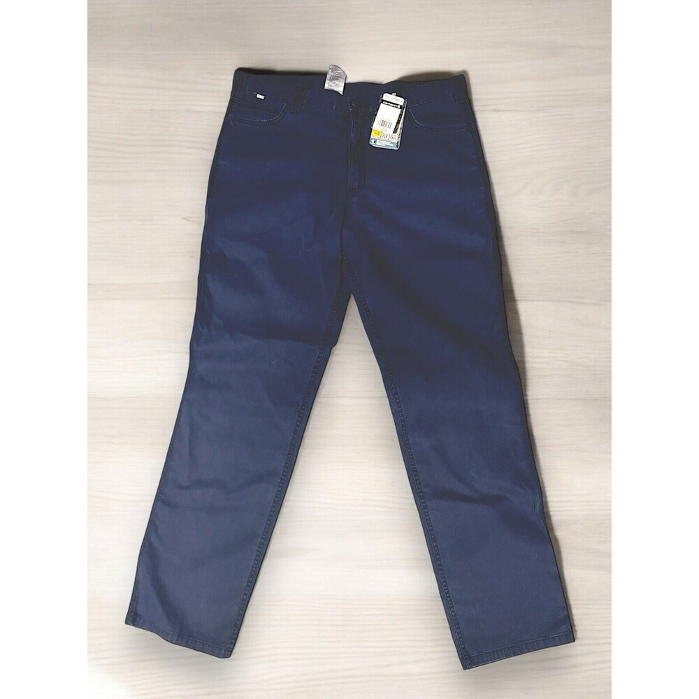 38x36 Carhartt Men Flame Resistant Rugged Flex Relaxed Fit Canvas Pants Navy NWT